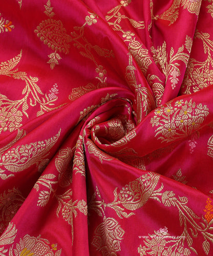 Hot_Pink_Pure_Katan_Silk_Kadhwa_Banarasi_Meenkaari_Jaal_Dupatta_WeaverStory_05
