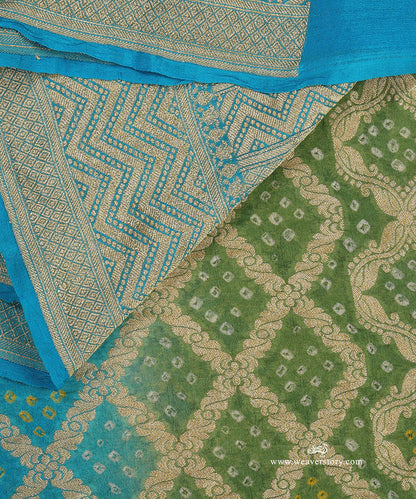 Heena_Green_And_Blue_Ombre_Dyed_Handloom_Pure_Georgette_Banarasi_Bandhej_Dupatta_WeaverStory_04