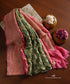 Olive_Green_And_Soft_Pink_Ombre_Dyed_Handloom_Pure_Georgette_Banarasi_Bandhej_Dupatta_WeaverStory_01