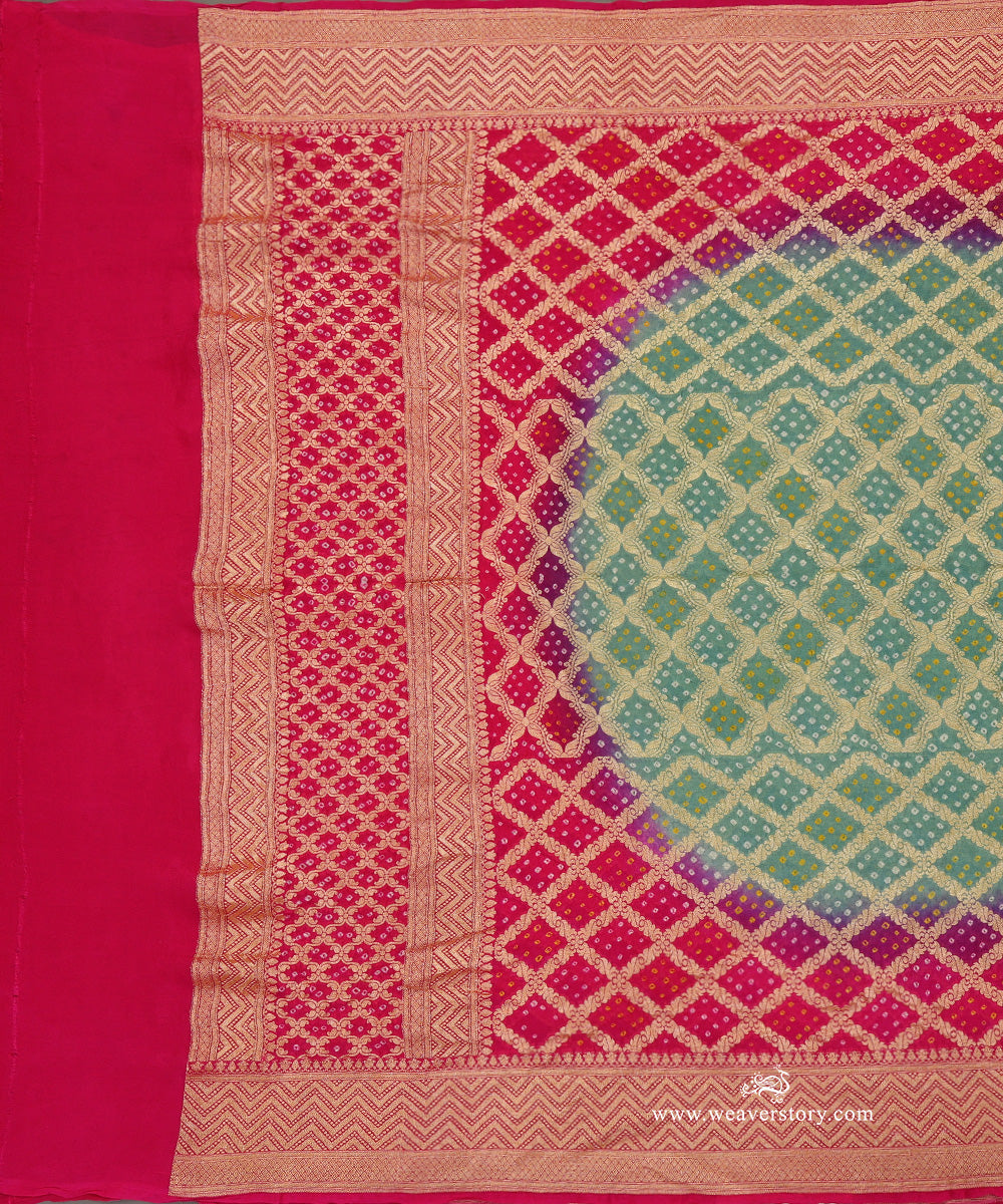 Aqua_Blue_And_Pink_Ombre_Dyed_Handloom_Pure_Georgette_Banarasi_Bandhej_Dupatta_WeaverStory_02