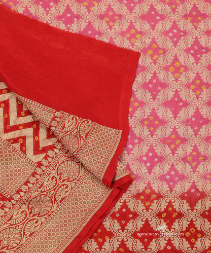 Red_And_Pink_Ombre_Dyed_Handloom_Pure_Georgette_Banarasi_Bandhej_Dupatta_WeaverStory_04