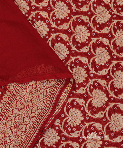 Maroon_Handloom_Pure_Georgette_Banarasi_Bandhej_Dupatta_WeaverStory_03