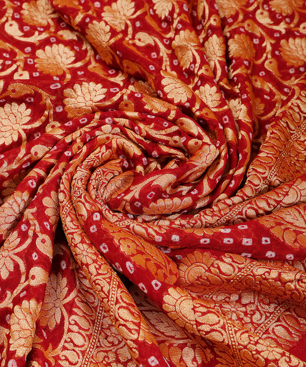 Maroon_Handloom_Pure_Georgette_Banarasi_Bandhej_Dupatta_WeaverStory_05