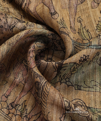 Beige_Handloom_Pure_Tusser_Silk_Hand_Painted_Kalamkari_Dupatta_With_Figures_And_Nandi_Motifs_WeaverStory_05