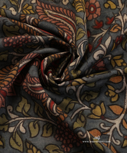 Grey_Handloom_Pure_Cotton_Hand_Painted_Kalamkari_Dupatta_With_Peacock_Motifs_WeaverStory_05