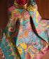 Ice_Blue_Handloom_Pure_Cotton_Hand_Painted_Peacock_Kalamkari_Dupatta_With_Pink_Zari_Border_WeaverStory_01