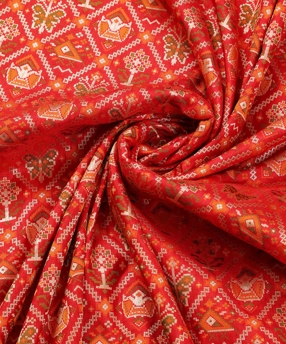 Red_Handloom_Pure_Katan_Silk_Banarasi_Patola_Dupatta_WeaverStory_05
