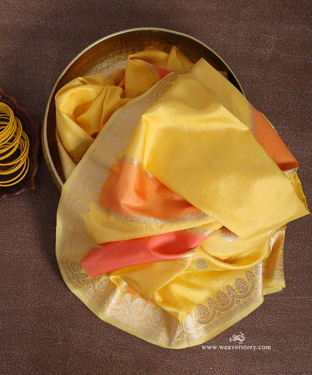 Yellow_Handloom_Pure_Katan_Silk_Rangkat_Duptta_With_Kadhwa_Booti_WeaverStory_01