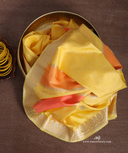 Yellow_Handloom_Pure_Katan_Silk_Rangkat_Duptta_With_Kadhwa_Booti_WeaverStory_01