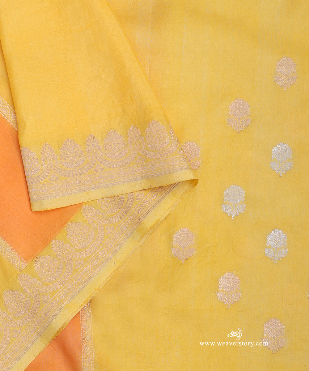 Yellow_Handloom_Pure_Katan_Silk_Rangkat_Duptta_With_Kadhwa_Booti_WeaverStory_04