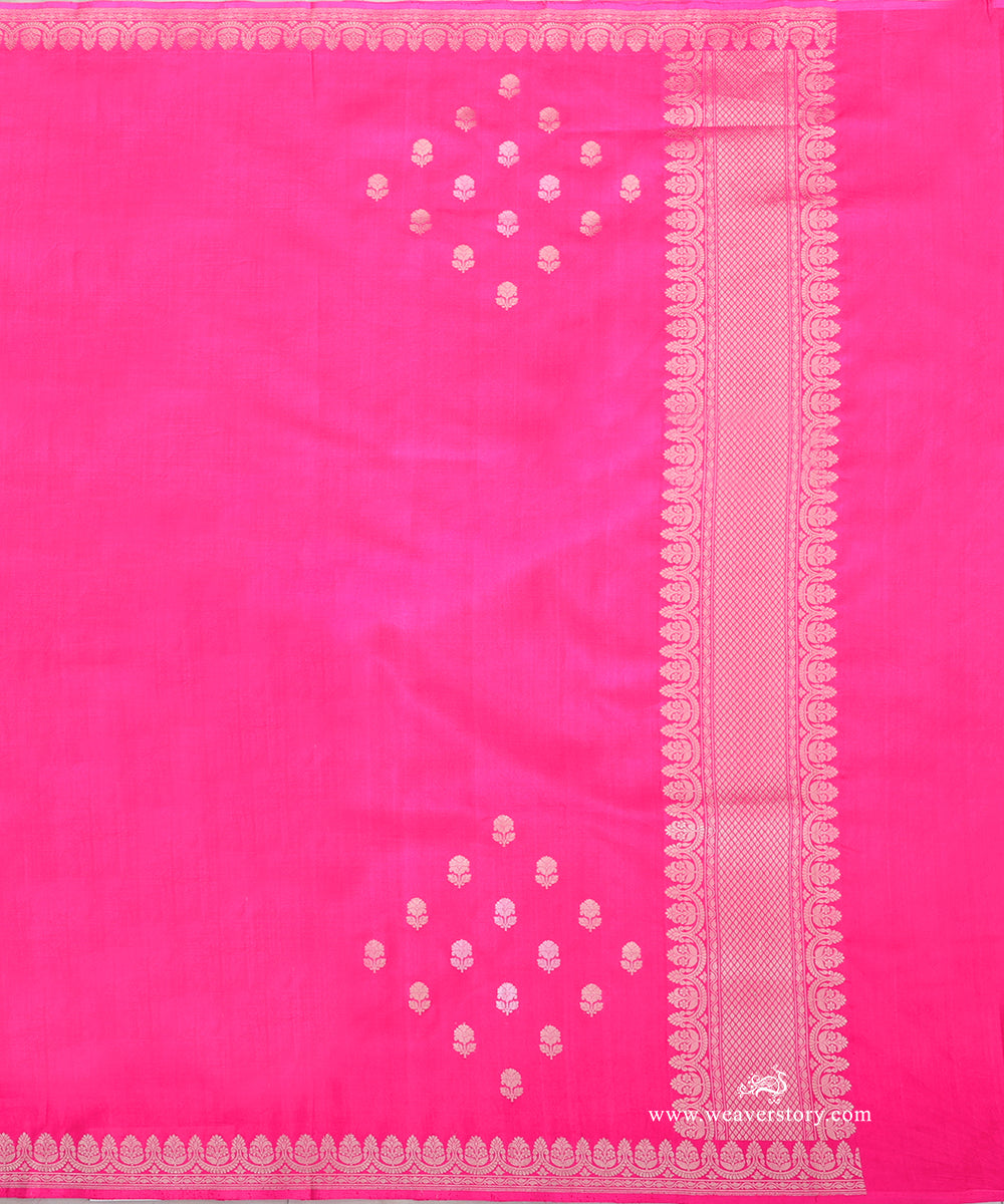 Rani_Pink_Handloom_Pure_Katan_Silk_Duptta_With_Kadhwa_Booti_WeaverStory_02