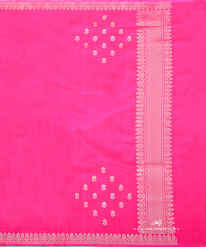 Rani_Pink_Handloom_Pure_Katan_Silk_Duptta_With_Kadhwa_Booti_WeaverStory_02