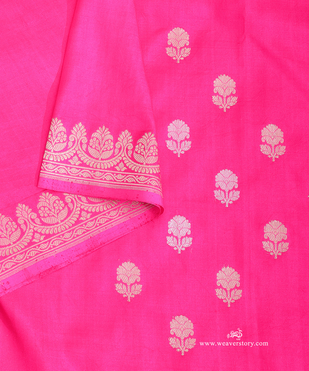 Rani_Pink_Handloom_Pure_Katan_Silk_Duptta_With_Kadhwa_Booti_WeaverStory_04