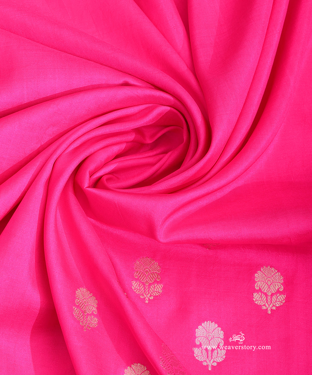 Rani_Pink_Handloom_Pure_Katan_Silk_Duptta_With_Kadhwa_Booti_WeaverStory_05