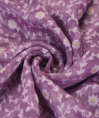 Purple_Handloom_Pure_Kora_Silk_Banarasi_Dupatta_With_Floral_Jaal_WeaverStory_05