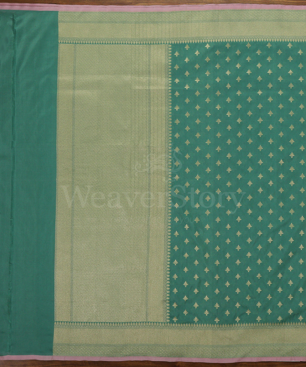 Green_Handloom_Katan_Georgette_Banarasi_Dupatta_with_Floral_Bootidar_Design_WeaverStory_02