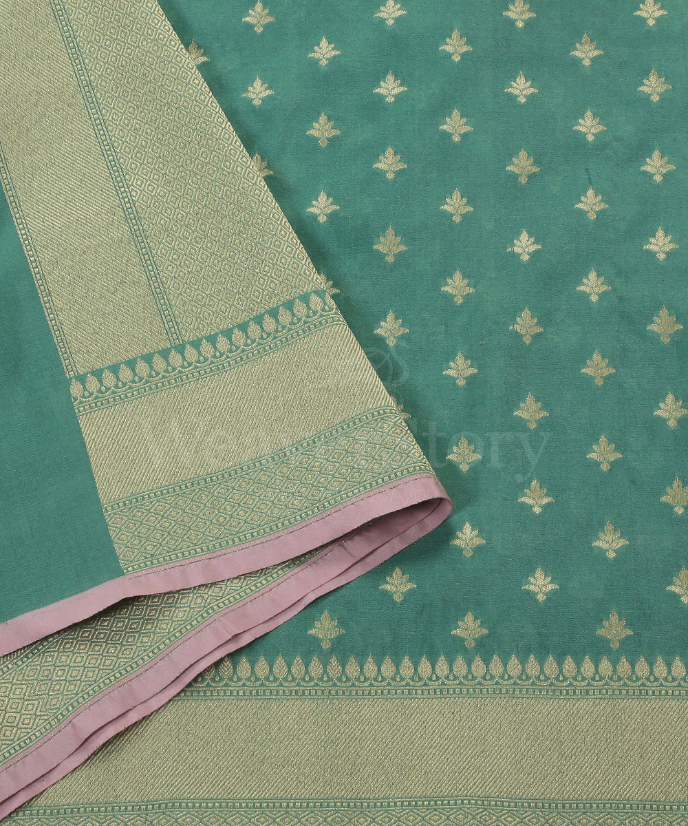 Green_Handloom_Katan_Georgette_Banarasi_Dupatta_with_Floral_Bootidar_Design_WeaverStory_04