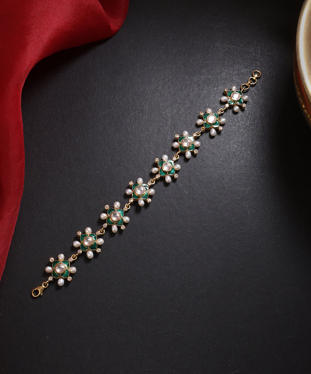Maryan_Handcrafted_Pure_Silver_Bracelet_With_Pearls_And_Semi_Precious_Stones_WeaverStory_01