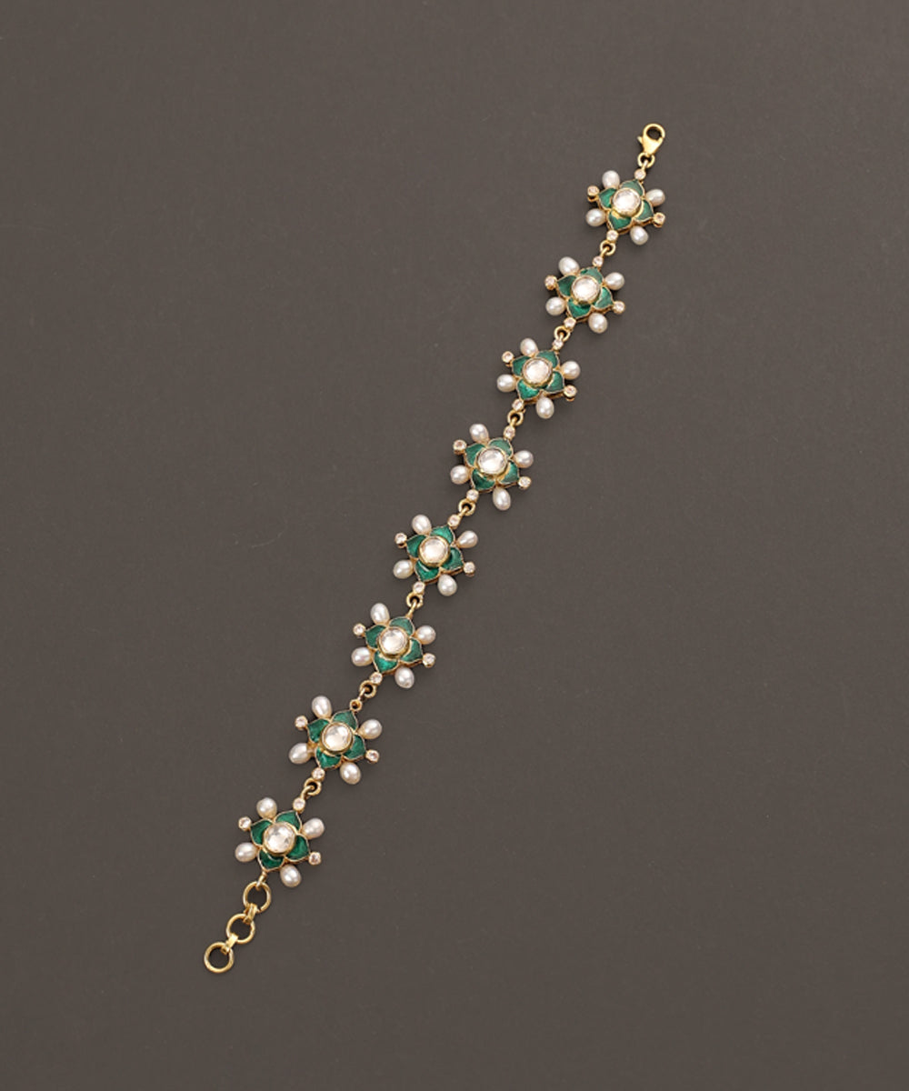 Maryan_Handcrafted_Pure_Silver_Bracelet_With_Pearls_And_Semi_Precious_Stones_WeaverStory_03