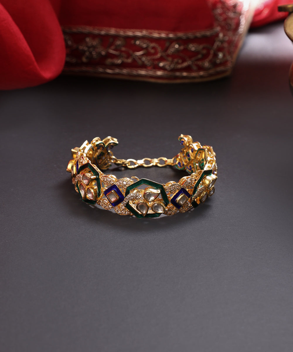 Milan_Handcrafted_Pure_Silver_Bracelet_With_Semi_Precious_Stones_WeaverStory_01