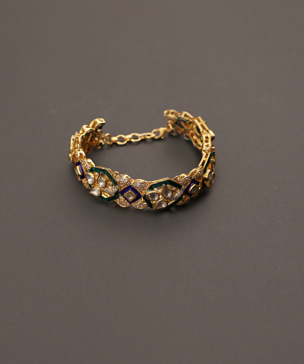 Milan_Handcrafted_Pure_Silver_Bracelet_With_Semi_Precious_Stones_WeaverStory_03