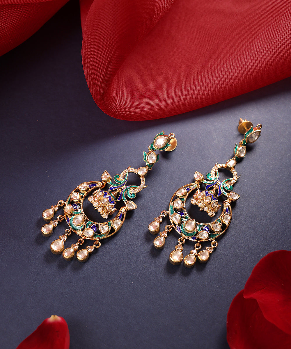 Delnaaz_Handcrafted_Pure_Silver_Chandbali_Earrings_With_Semi_Precious_Stones_WeaverStory_01