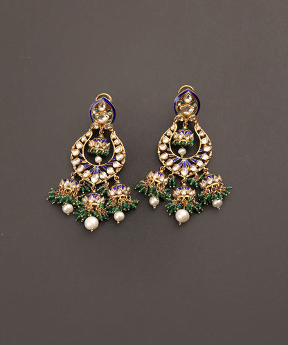 Ziba_Handcrafted_Pure_Silver_Chandbali_Earrings_With_Semi_Precious_Stones_WeaverStory_02