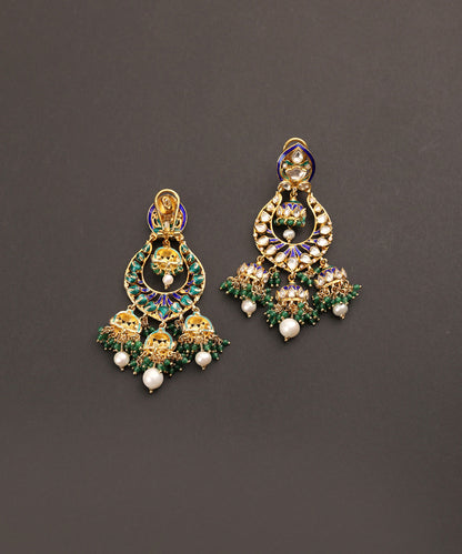 Ziba_Handcrafted_Pure_Silver_Chandbali_Earrings_With_Semi_Precious_Stones_WeaverStory_03