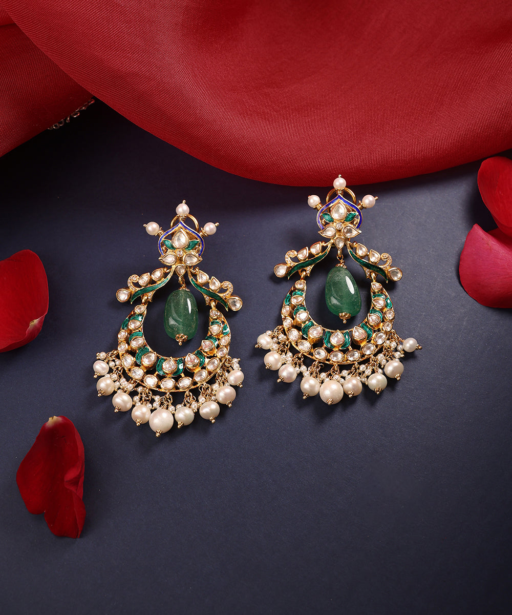 Nasreen_Handcrafted_Pure_Silver_Earrings_With_Semi_Precious_Stones_WeaverStory_01