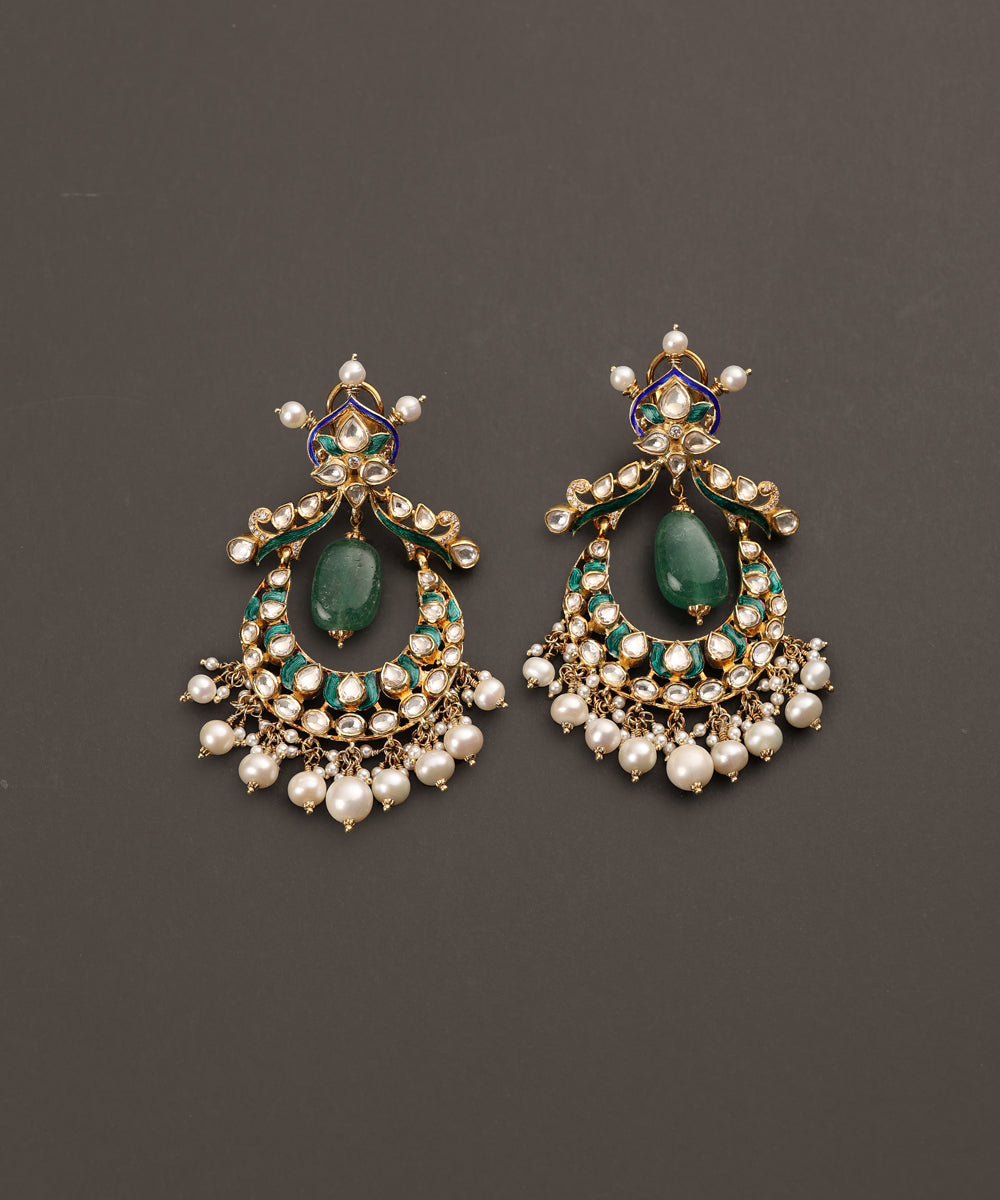 Nasreen_Handcrafted_Pure_Silver_Earrings_With_Semi_Precious_Stones_WeaverStory_02