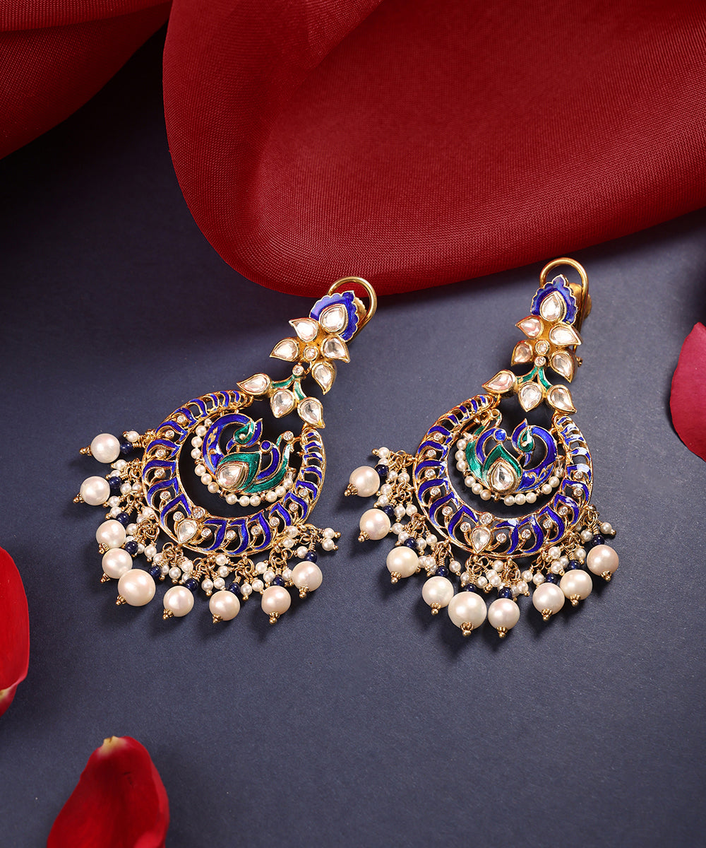 Roxana_Handcrafted_Pure_Silver_Chandbali_Earrings_With_Semi_Precious_Stones_WeaverStory_01