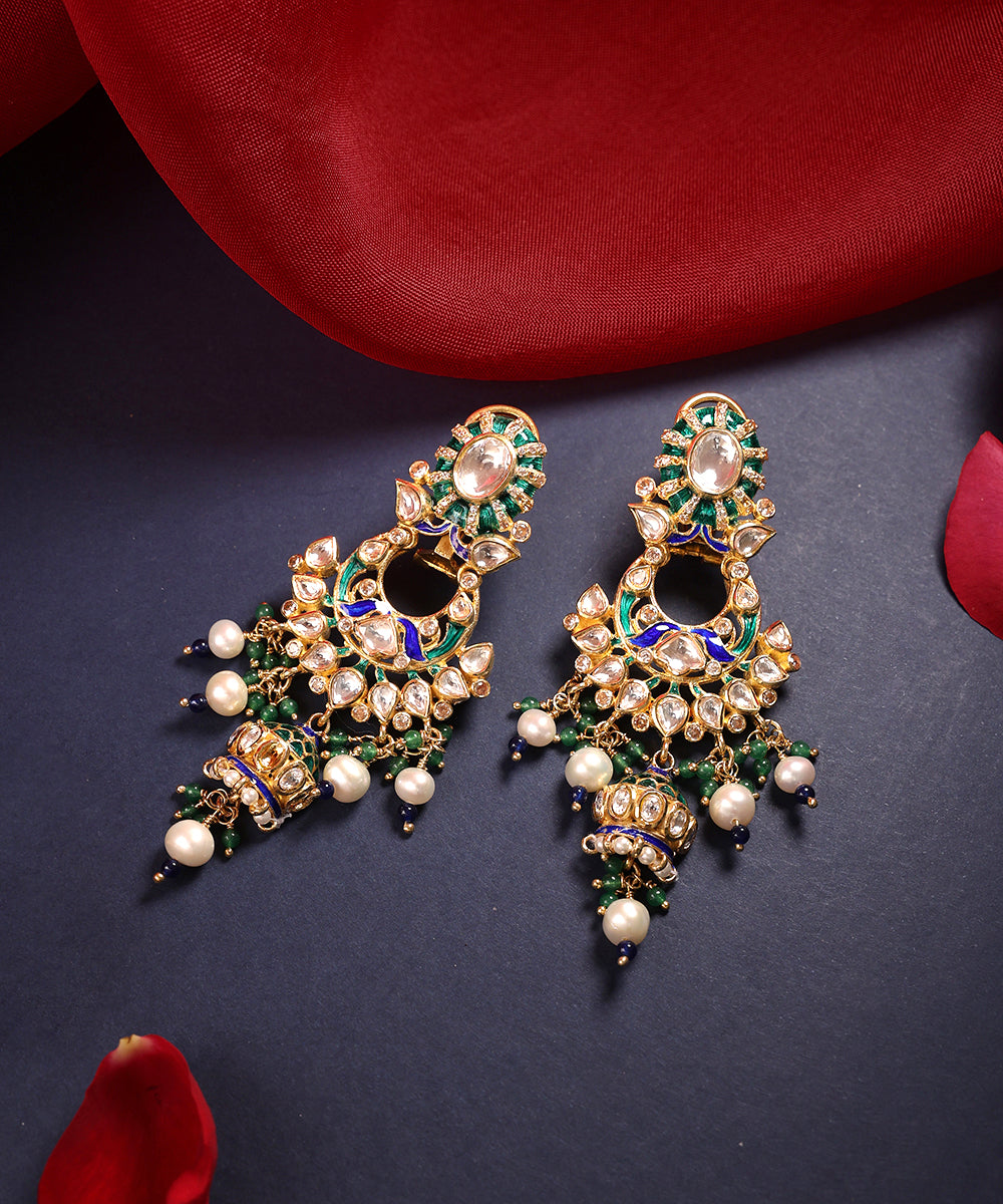 Paricheh_Handcrafted_Pure_Silver_Earrings_With_Pearls_And_Semi_Precious_Stones_WeaverStory_01