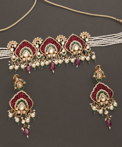 Zinnat_Handcrafted_Pure_Silver_Necklace_Set_With_Pearls_And_Semi_Precious_Stones_WeaverStory_03