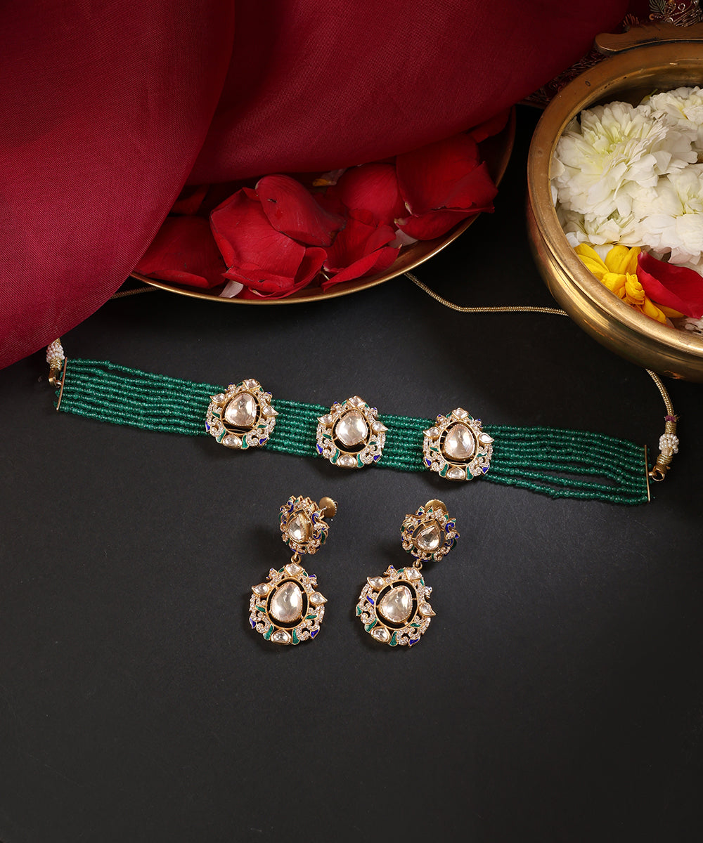 Pari_Handcrafted_Pure_Silver_Necklace_Set_With_Semi_Precious_Stones_WeaverStory_01