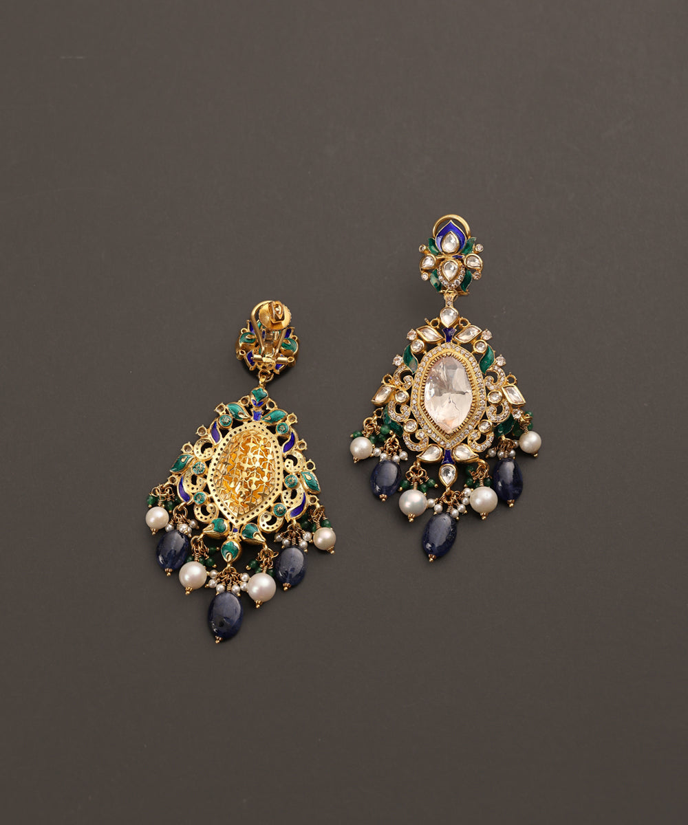 Mehrnaz_Handcrafted_Pure_Silver_Earrings_With_Pearls_And_Semi_Precious_Stones_WeaverStory_03