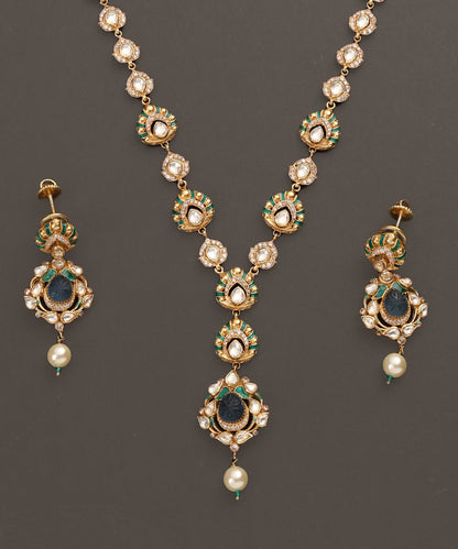 Parivash_Handcrafted_Pure_Silver_Necklace_Set_With_Semi_Precious_Stones_WeaverStory_02