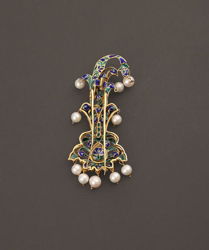 Shakira_Handcrafted_Pure_Silver_Kalgi_With_Semi_Precious_Stones_And_Pearls_WeaverStory_03