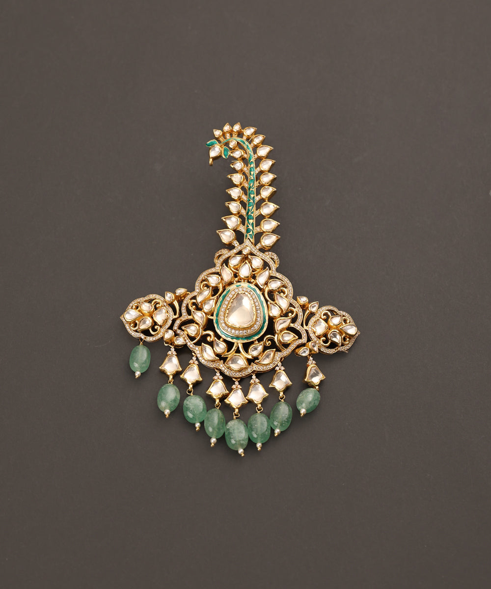 Farzaneh_Handcrafted_Pure_Silver_Kalgi_With_Semi_Precious_Stones_WeaverStory_02
