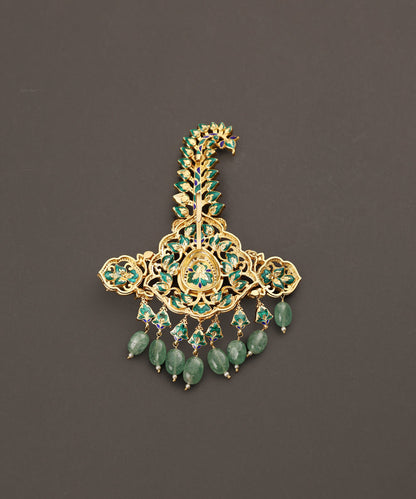 Farzaneh_Handcrafted_Pure_Silver_Kalgi_With_Semi_Precious_Stones_WeaverStory_03