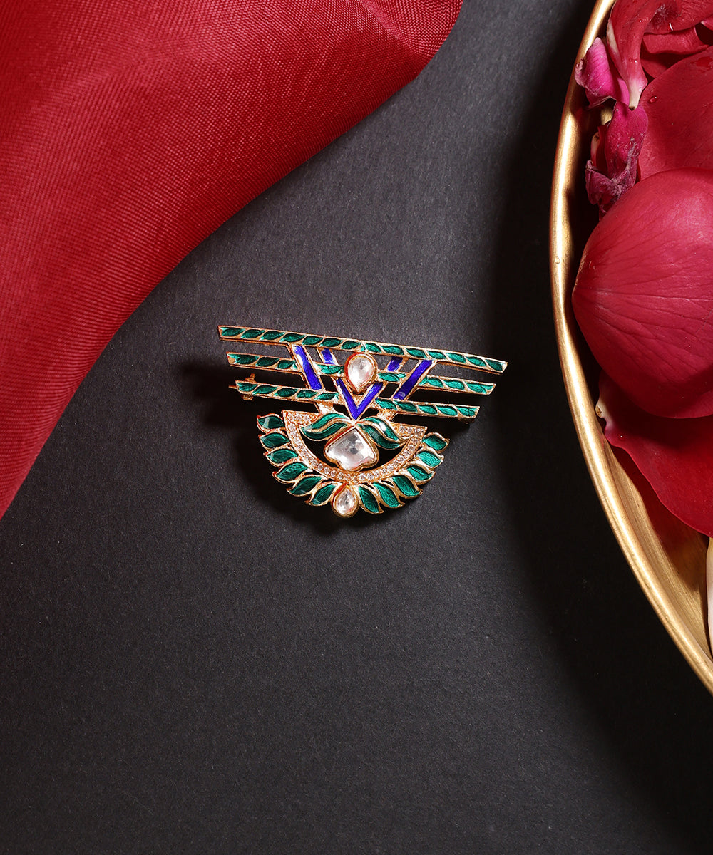 Afsana_Handcrafted_Pure_Silver_Brooch_With_Semi_Precious_Stones_WeaverStory_01