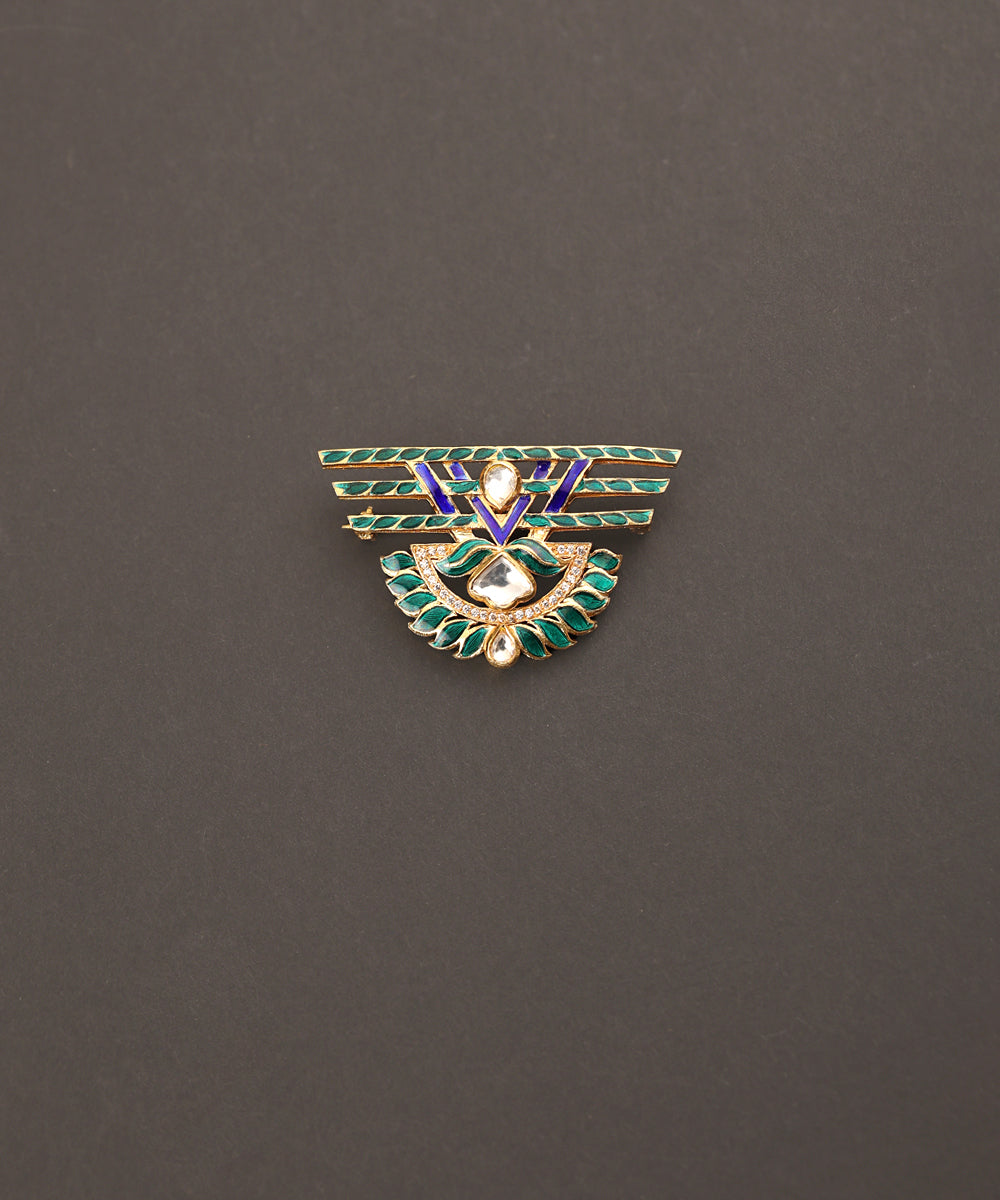 Afsana_Handcrafted_Pure_Silver_Brooch_With_Semi_Precious_Stones_WeaverStory_02