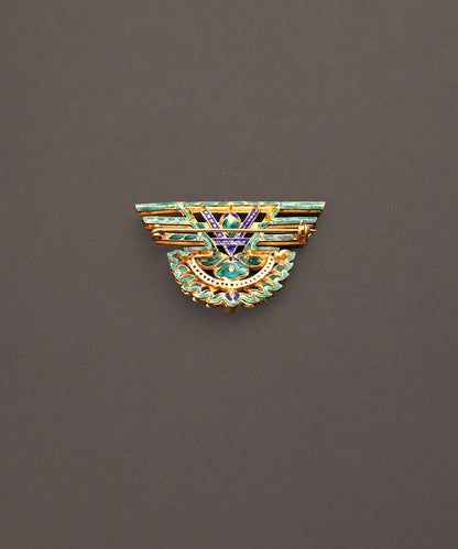 Afsana_Handcrafted_Pure_Silver_Brooch_With_Semi_Precious_Stones_WeaverStory_03