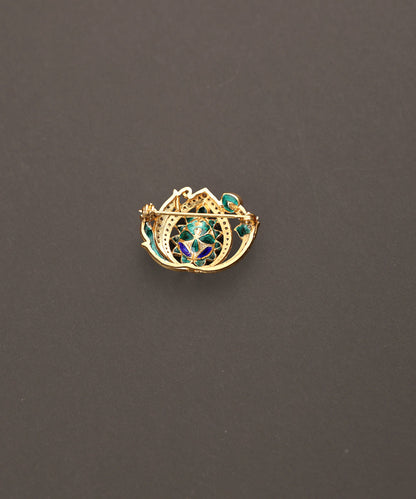 Nigar_Handcrafted_Pure_Silver_Brooch_With_Semi_Precious_Stones_WeaverStory_03