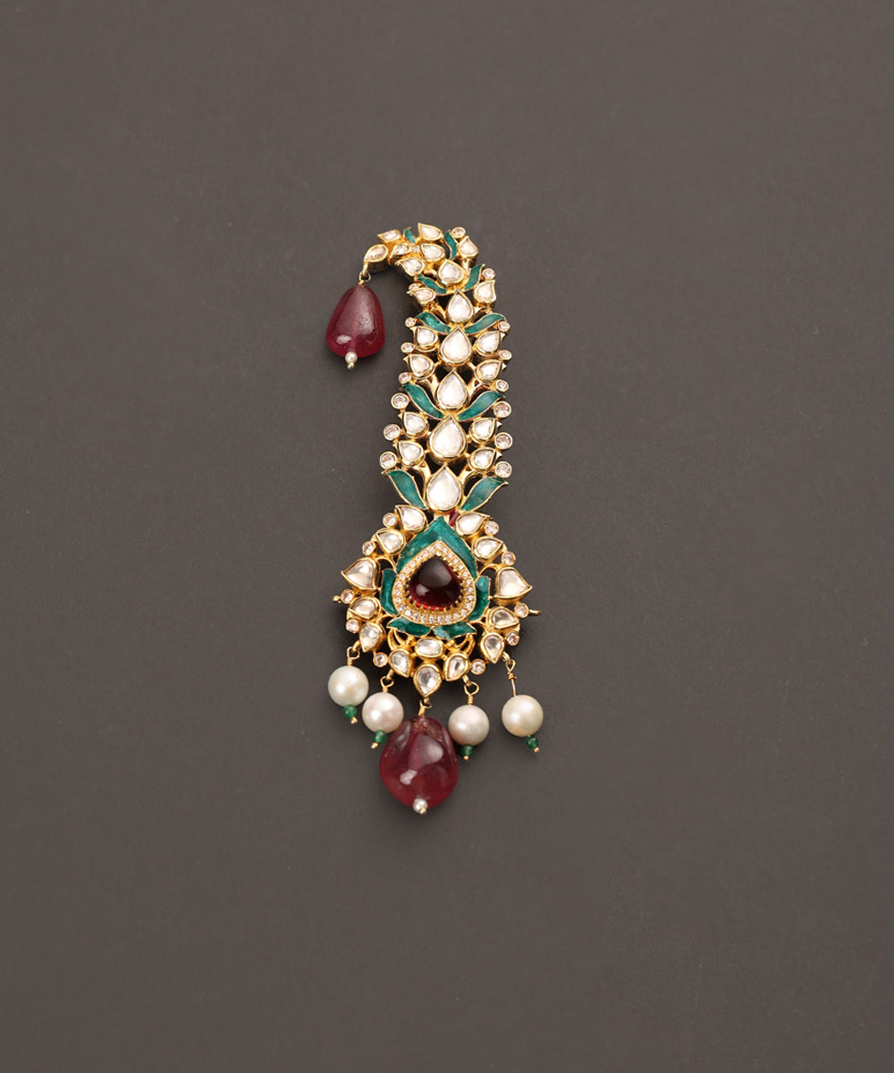 Bahar_Handcrafted_Pure_Silver_Kalgi_With_Semi_Precious_Stones_And_Pearls_WeaverStory_02