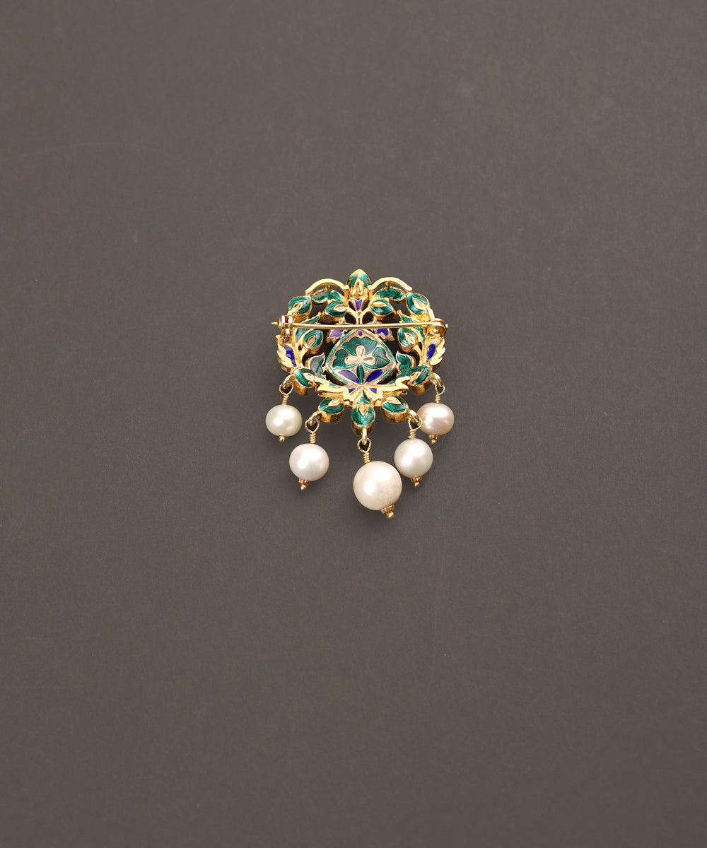 Parinaz_Handcrafted_Pure_Silver_Brooch_With_Semi_Precious_Stones_And_Pearls_WeaverStory_03