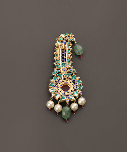 Anahita_Handcrafted_Pure_Silver_Kalgi_With_Pearls_And_Semi_Precious_Stones_WeaverStory_02