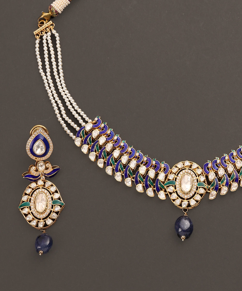 Nilofer_Handcrafted_Pure_Silver_Necklace_Set_With_Semi_Precious_Stones_WeaverStory_04