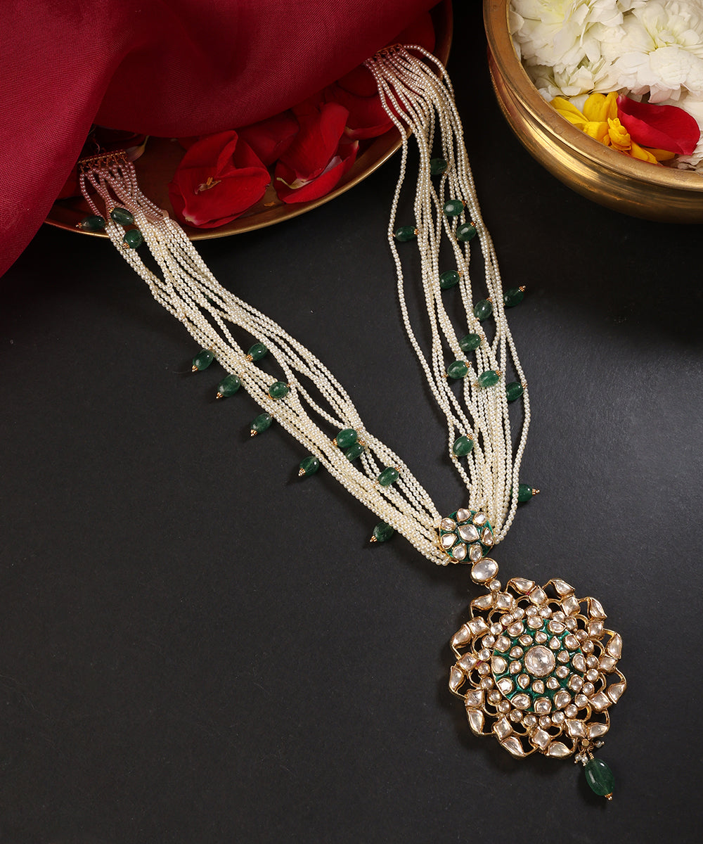 Zahra_Handcrafted_Pure_Silver_Necklace_With_Pearls_And_Semi_Precious_Stones_WeaverStory_01