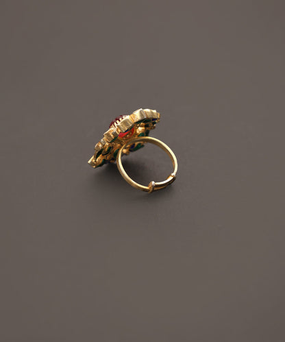 Heer_Handcrafted_Pure_Silver_Ring_With_Semi_Precious_Stones_WeaverStory_03