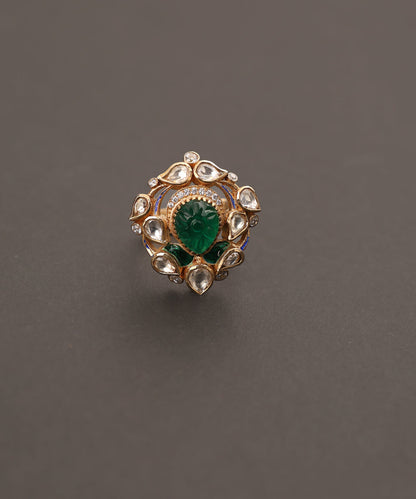 Nagma_Handcrafted_Pure_Silver_Ring_With_Semi_Precious_Stones_WeaverStory_02